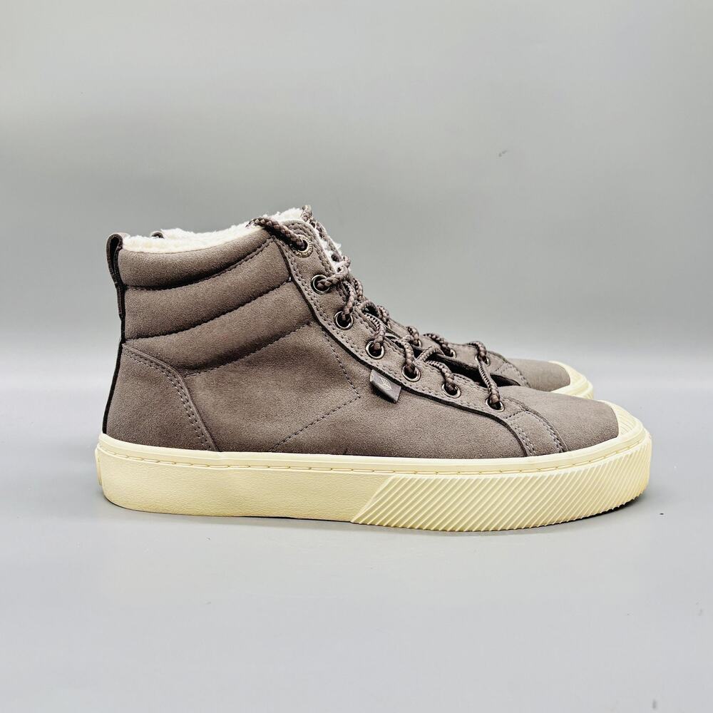 Cariuma Shoes Women 7.5 Brown Suede Fleece Lined Therma High Top Winter Sneakers